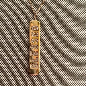 14K Rose gold and diamond Blessed pendant necklace.beautiful layering piece